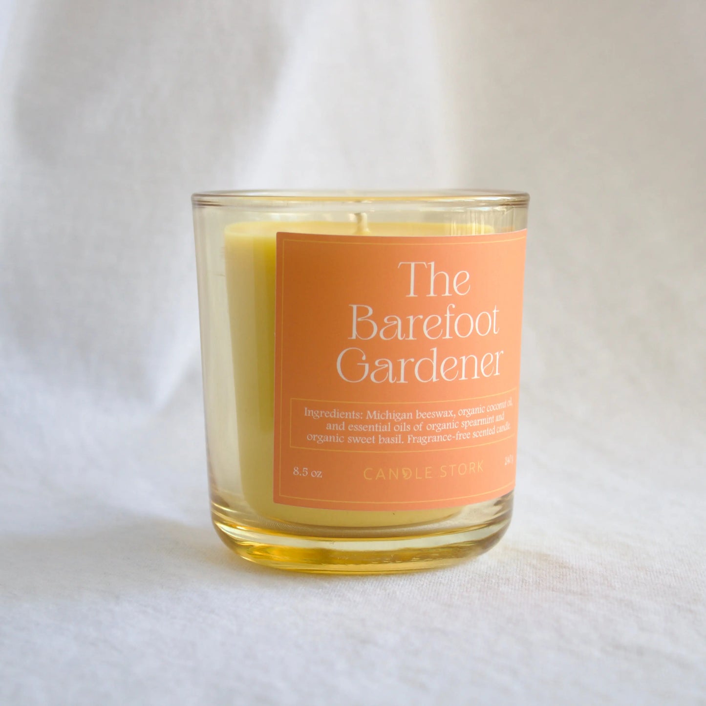 Spearmint and sweet basil naturally scented mood boosting wellness candle