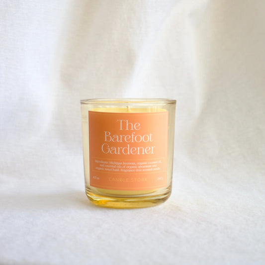 Spearmint and sweet basil naturally scented mood boosting wellness candle