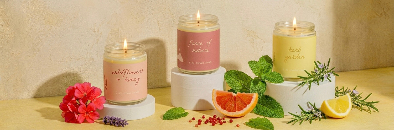 Fresh Blooms naturally scented beeswax candles for Spring and Summer