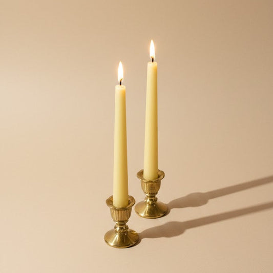 10" golden beeswax tapers for hosting