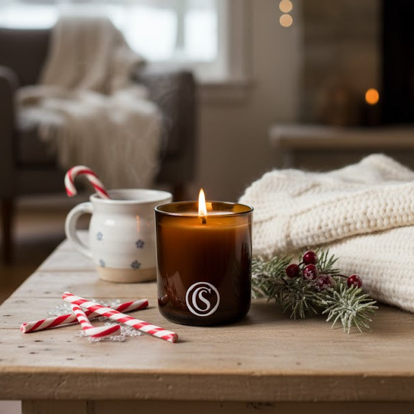 scented beeswax candle with pure essential oils