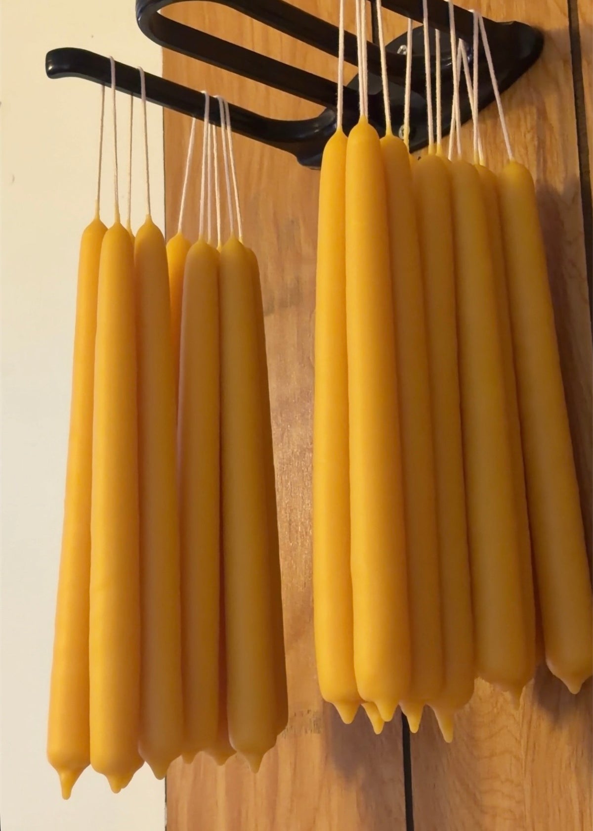 9" Beeswax Taper Candles, Hand-Dipped (Set of 2)