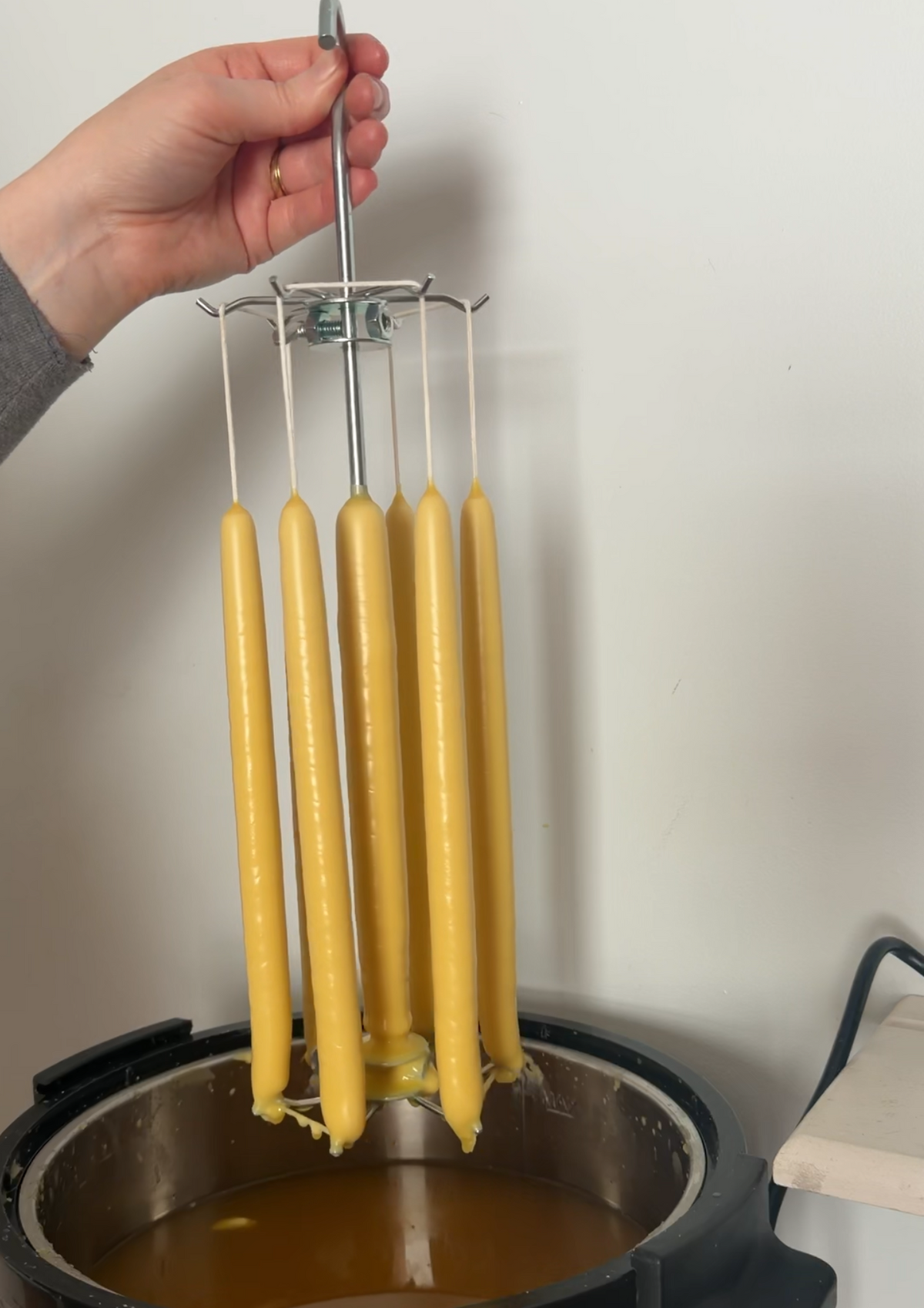 9" Beeswax Taper Candles, Hand-Dipped (Set of 2)