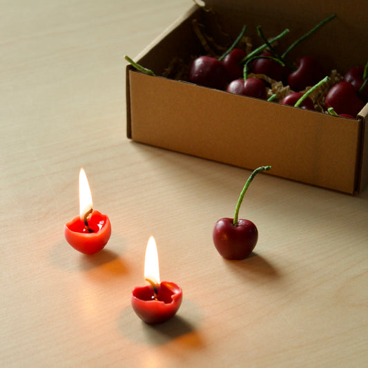 Pure Beeswax Cherry Birthday Candles