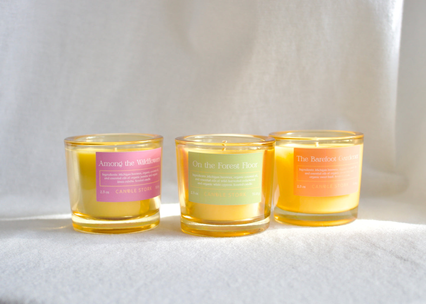 Wellness boosting aromatherapy-infused essential oil and beeswax candle minis