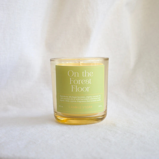 Cedarwood and white cypress naturally scented mood boosting wellness candle