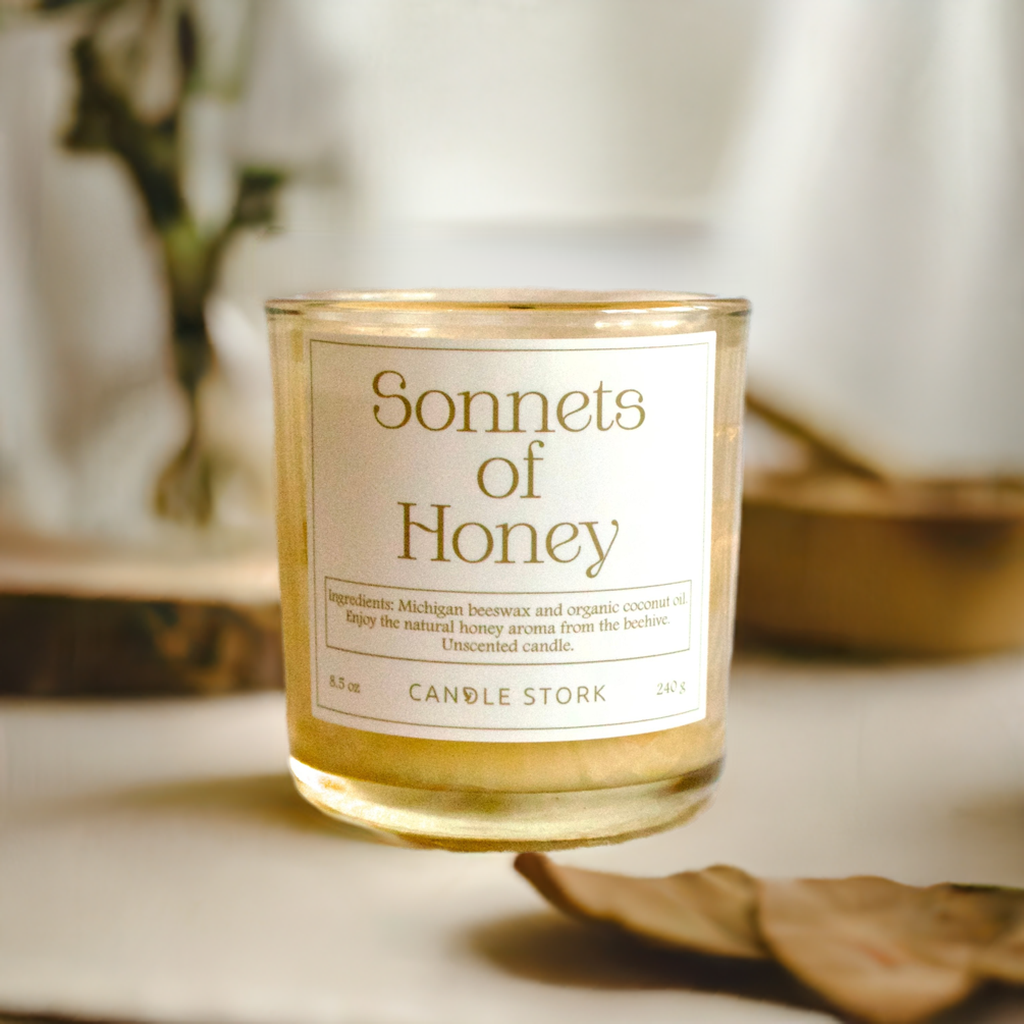 naturally honey scented sweet beeswax air purifying wellness candle