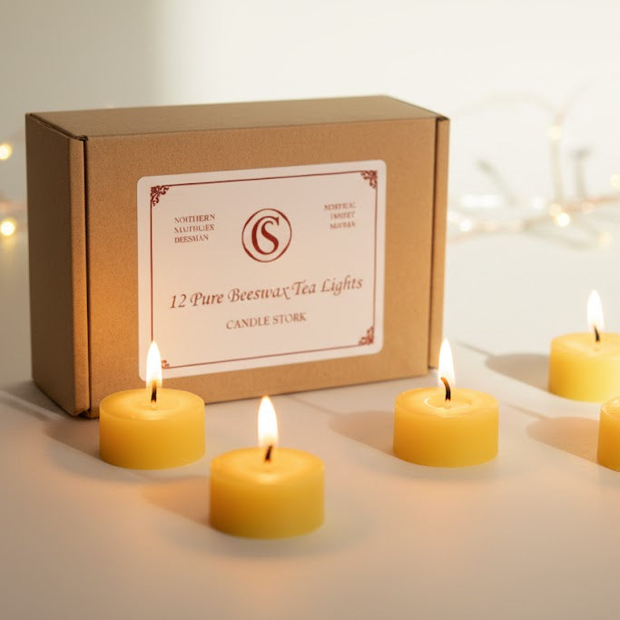 pure beeswax tea lights and gift box